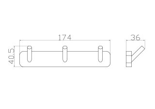 Вешалка с тремя крючками для ванной Wonzon & Woghand Still WW-6635 хром